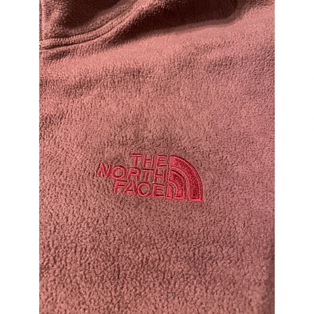The North Face 1/4 Zip Pullover Red Fleece Long Sleeve‎ Sz XL *